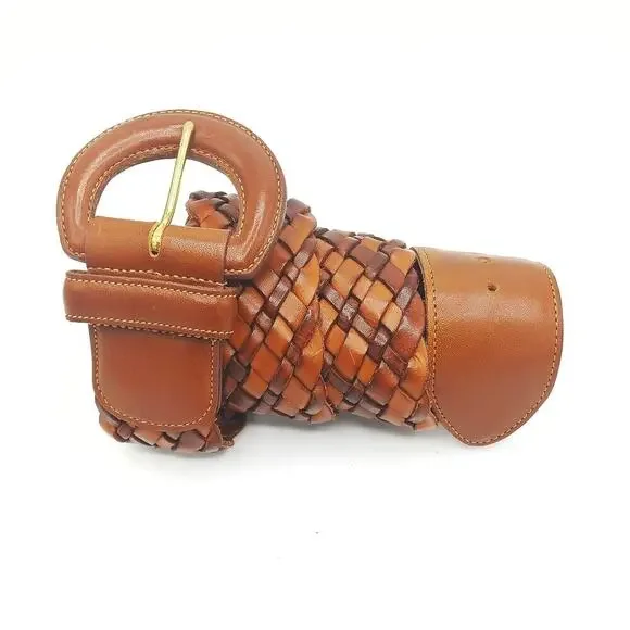 NEW COACH Vintage Woven Belt in British Tan / Boho Casual Gifting Cottage - Picture 1 of 11